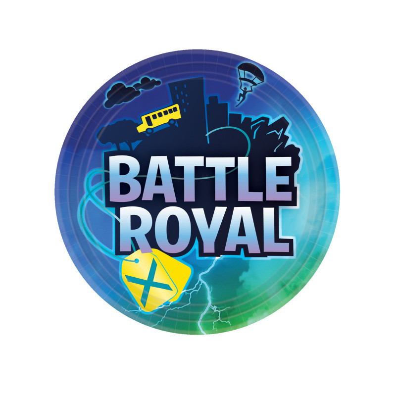 8 Assiettes en carton battle royale 23 cm  