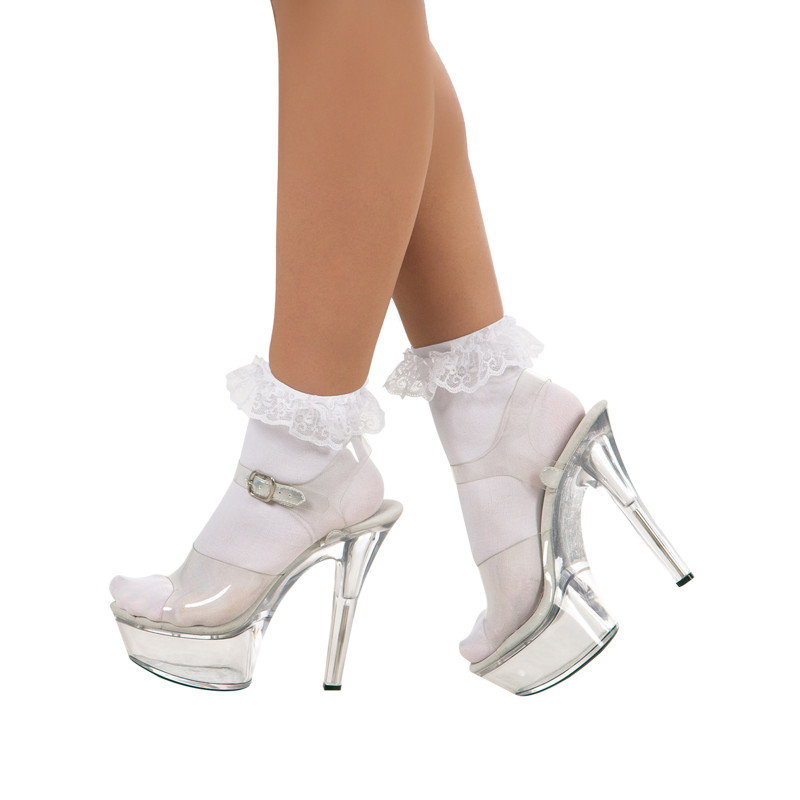 Socquettes blanches avec dentelle femme  