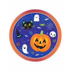 8 Assiettes en carton Halloween Friends 23 cm  