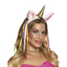 Serre-t√™te licorne avec bandes flashy femme  