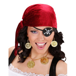Kit collier et bloucles d'oreilles pirate adulte  
