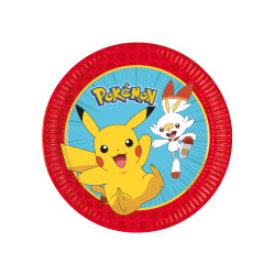 8 Assiettes en carton Pok√©mon Next Generation 23 cm  