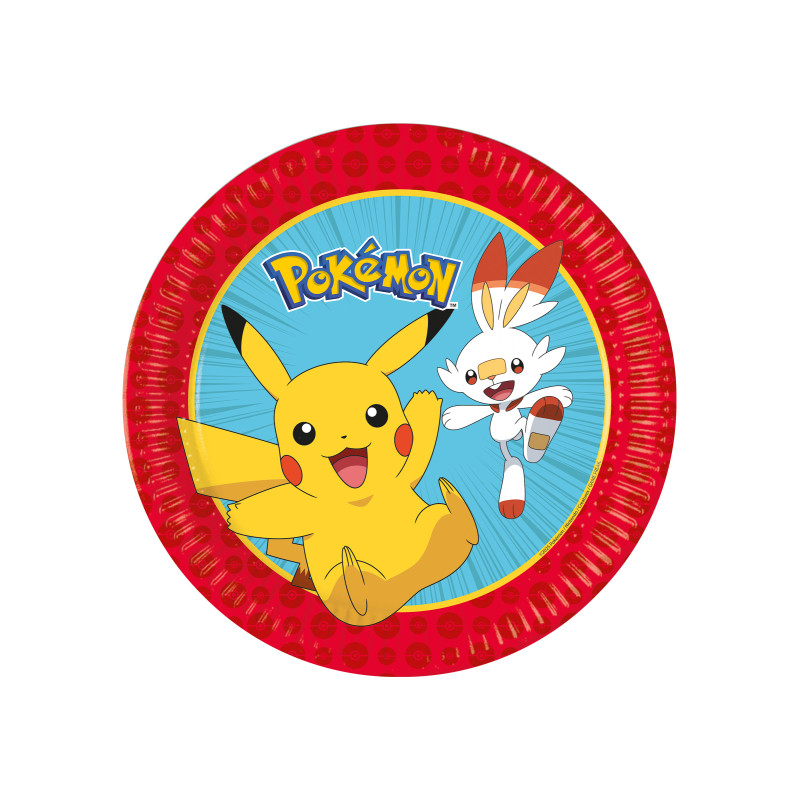 8 Assiettes en carton Pok√©mon Next Generation 23 cm  