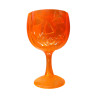 Verre √† pied en plastique citrouille d'Halloween orange  