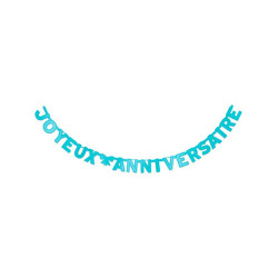 Guirlande Joyeux Anniversaire bleue 280 cm  