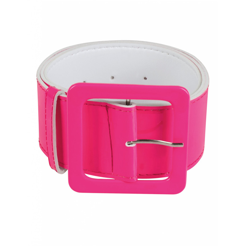 Ceinture large rose fluo adulte  