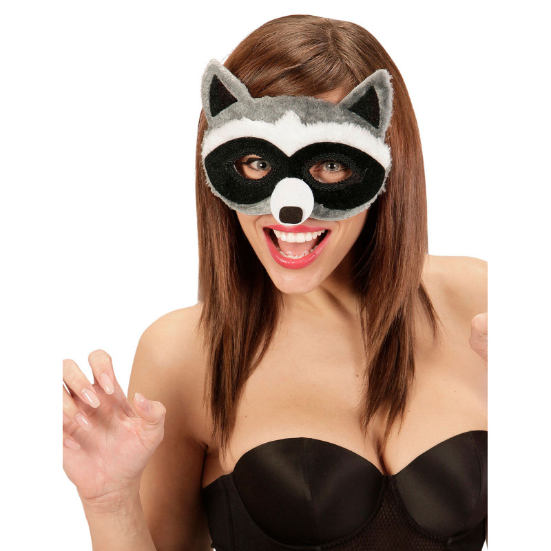 Loup peluche raton laveur adulte  