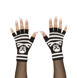 Mitaines t√™te de mort pirate adulte  
