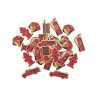 100 Confettis en papier pompier rouge et or 2 √† 4,5 cm  
