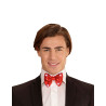 Noeud papillon rouge avec sequins et LED clignotantes adulte  
