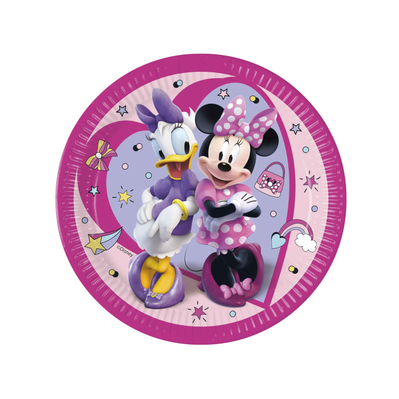 8 Assiettes en carton Minnie Junior 23 cm  