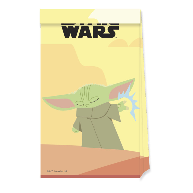 4 Sachets en papier b√©b√© Yoda The Mandalorian  