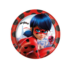 8 Assiettes en carton Miraculous Ladybug 23 cm  