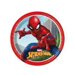 8 Assiettes en carton Spiderman Fighter 23 cm  