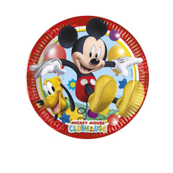 8 Petites assiettes en carton Mickey Mouse 20 cm  