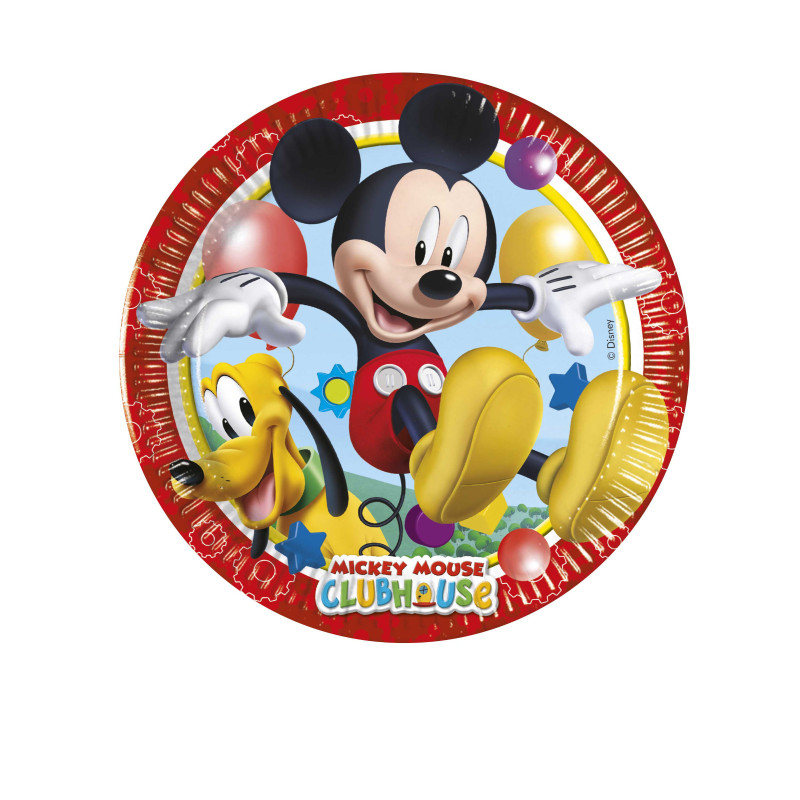 8 Petites assiettes en carton Mickey Mouse 20 cm  
