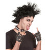 Perruque punk noire homme  