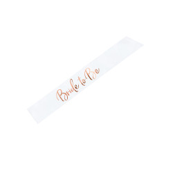 Echarpe en satin EVJF blanche et rose gold 75 cm  