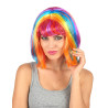 Perruque carr√© multicolore avec frange femme  