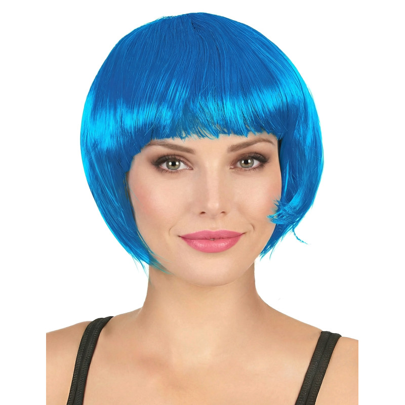 Perruque courte bleu aqua femme  