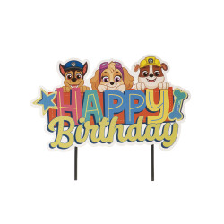 Cake topper Happy Birthday Pat patrouille 17,5 cm  