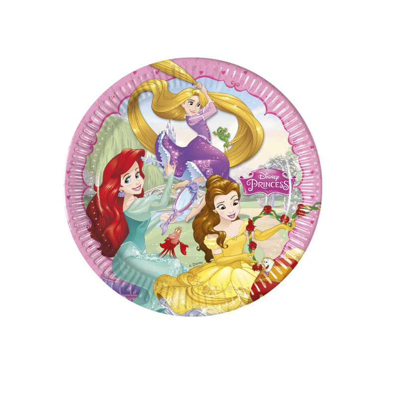 8 Assiettes en carton Princesses Disney c?urs 23 cm  