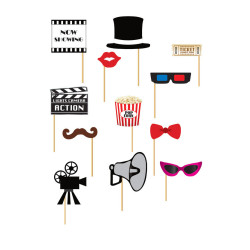Kit photobooth Cin√©ma 12 pi√®ces  