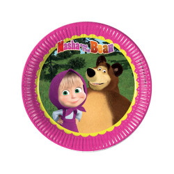 8 Assiettes Masha et Michka 23 cm  
