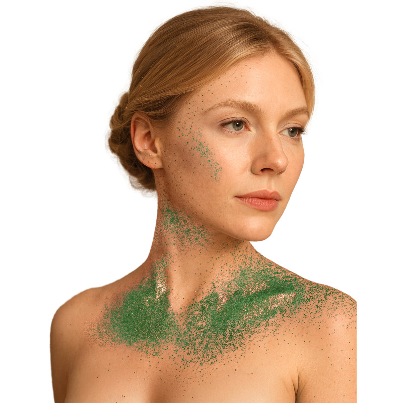Spray √† paillettes pour le corps vert 75 ml  