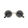 Lunettes rondes noires √† strass adulte  