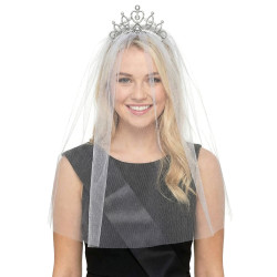 Diad√®me avec voile mari√©e femme  