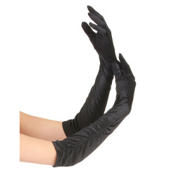 Gants mi-longs noirs fronc√©s femme  