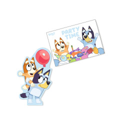 8 Invitations et enveloppes Bluey  