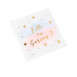 16 serviettes en papier fille ou gar√ßon rose bleu et or 33 x 33 cm baby shower  