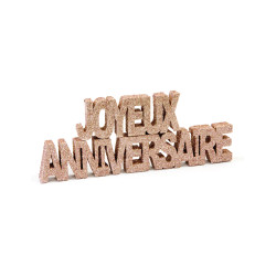 D√©coration de table Joyeux anniversaire rose gold  