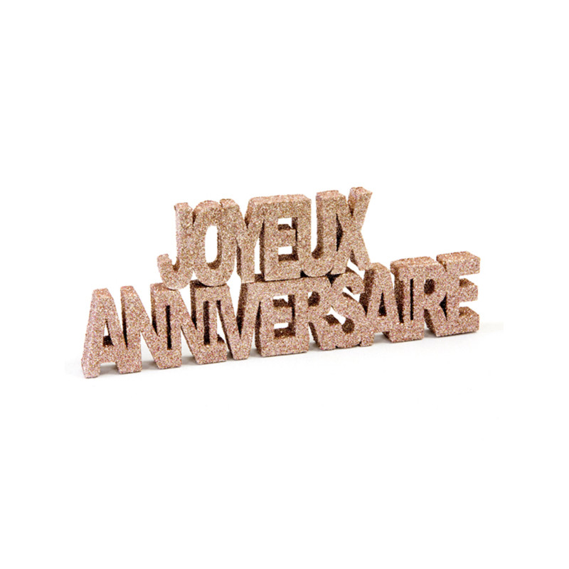 D√©coration de table Joyeux anniversaire rose gold  
