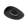 Sombrero noir bordure argent√©e adulte  