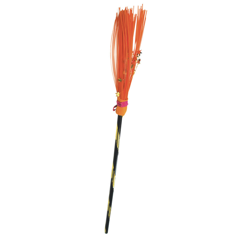 Balai sorci√®re orange 95 cm  