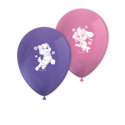 8 Ballons en latex Pat' Patrouille Stella et Everest  