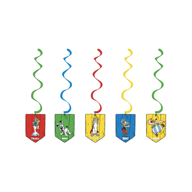 5 Suspensions spirales Ast√©rix 60 cm  