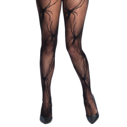 Collants r√©sille araign√©e noire femme  