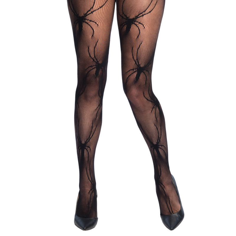 Collants r√©sille araign√©e noire femme  