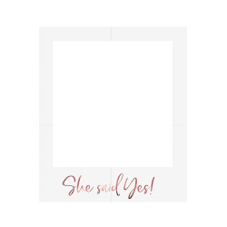 Cadre photo en carton she said yes blanc et rose gold 50 x 59,5 cm  