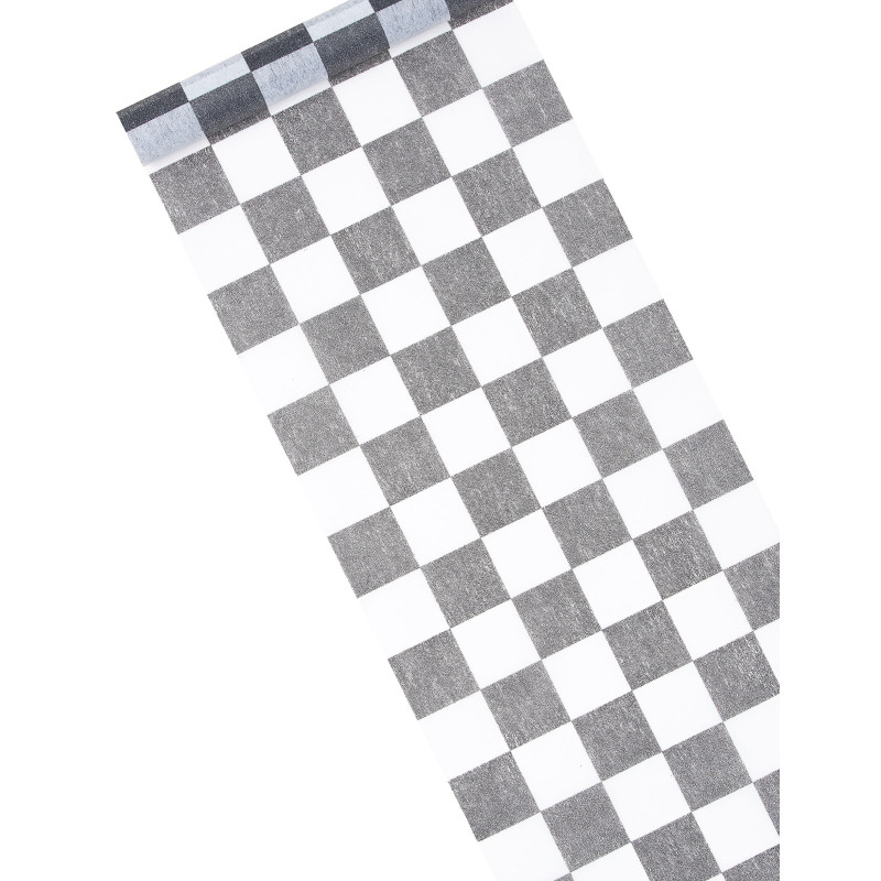 Chemin de table intiss√© damier 27 cm x 5 m  