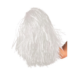 Pompon blanc m√©tallique  