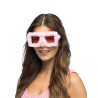 Lunettes de f√™te en peluche rose adulte  