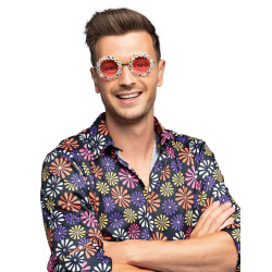 Lunettes rondes √† strass color√©s adulte  
