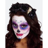Serre-t√™te roses noires avec t√™te de mort femme Dia de los muertos  