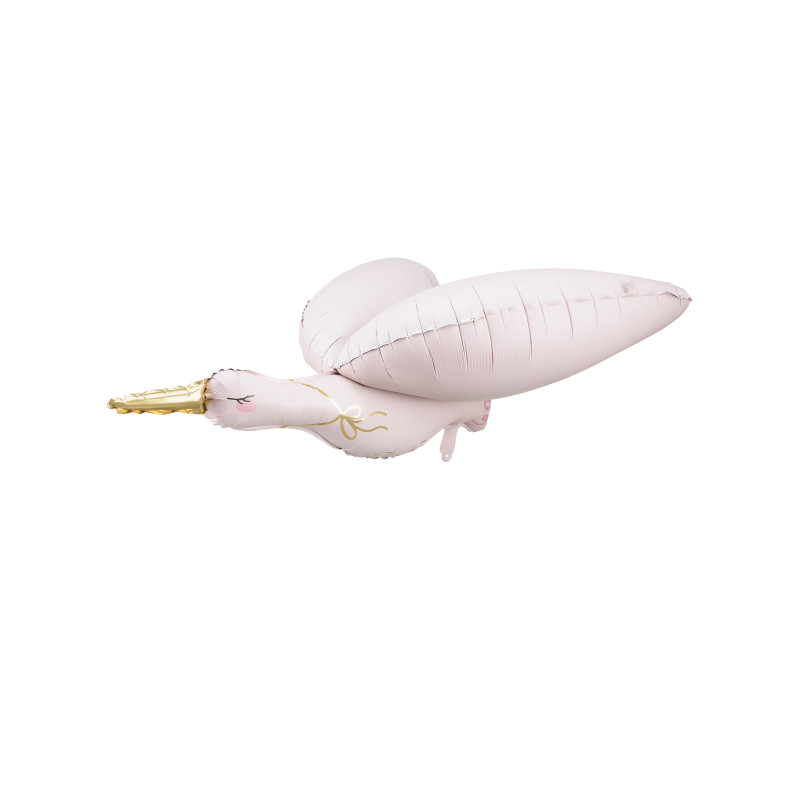 Ballon aluminium cigogne rose p√¢le  