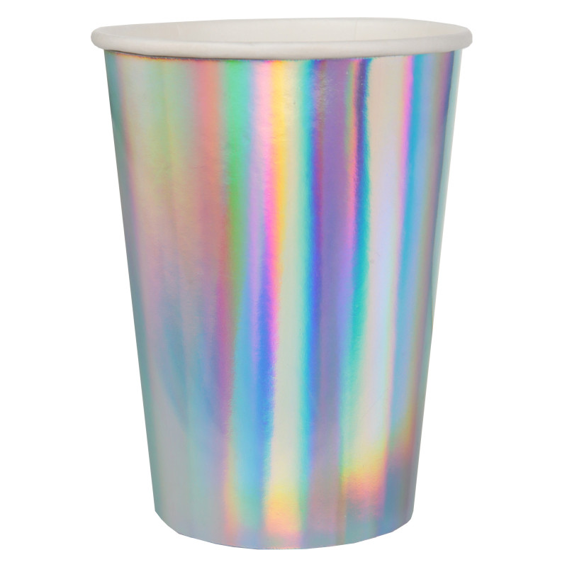 10 Gobelets en carton iridescents 7,8 x 9,7 cm  